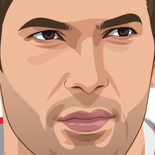 Zinédine Zidane 1996 Portrait, Poster/Wall Art, FutbolEros - Closeup