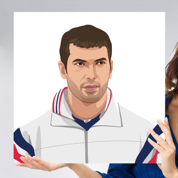 Zinédine Zidane 1996 Portrait, Poster/Wall Art, FutbolEros - Main Image