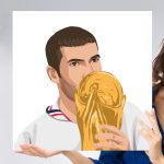 Zinédine Zidane 1998 Portrait, Poster/Wall Art, FutbolEros - Main Image