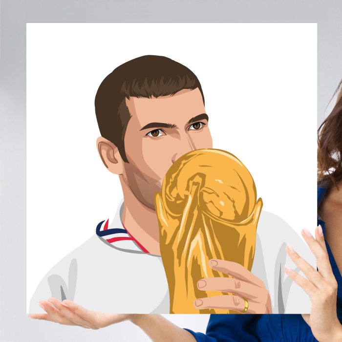 Zinédine Zidane 1998 Portrait, Poster/Wall Art, FutbolEros - Main Image