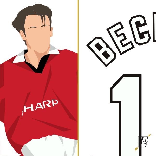 David Beckham Half Line Goal,1996-1997 Premier League Manchester United vs Wimbledon Manchester - England Poster-Wall Art Main Image - Poster 2
