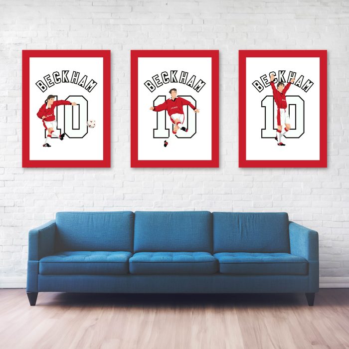 David Beckham Half Line Goal,1996-1997 Premier League Manchester United vs Wimbledon Manchester - England Poster-Wall Art Main Image - Full Series