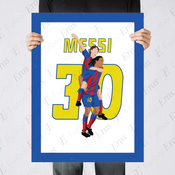 Lionel Messi First Goal, 2005 LaLiga Barcelona vs Albacete - Barcelona,Spain - Poster Wall Art Main Image - Poster 2