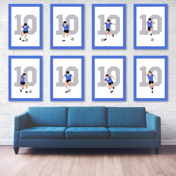 Maradona Goal of the Century, 1986 World Cup Quarter Final Argentina vs England - Azteca, Mexico Poster Wall Art - Full Series