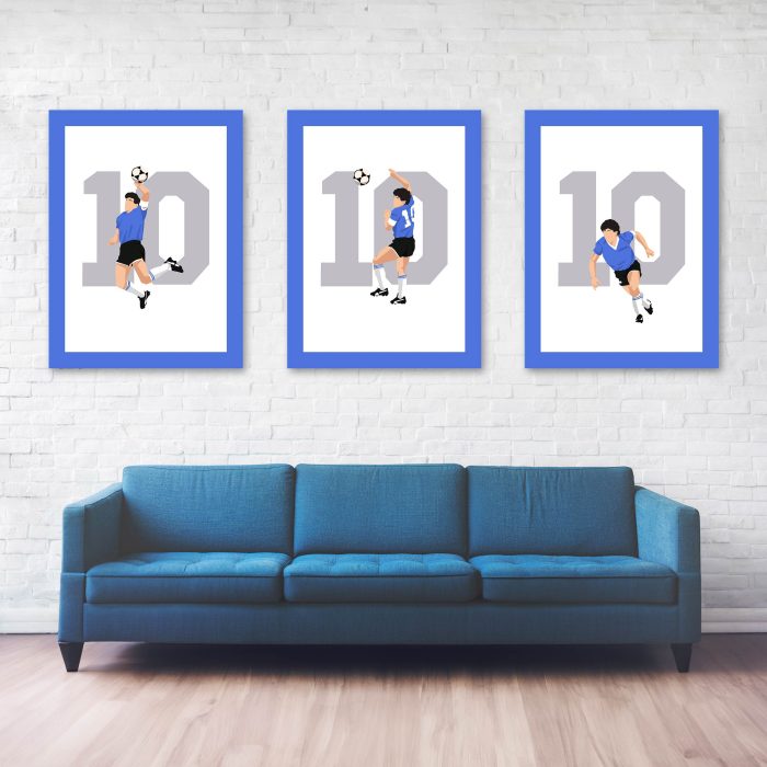 Maradona Hand of God, 1986 World Cup Quarter Final Argentina vs England - Azteca, Mexico Poster Wall Art - Full Series
