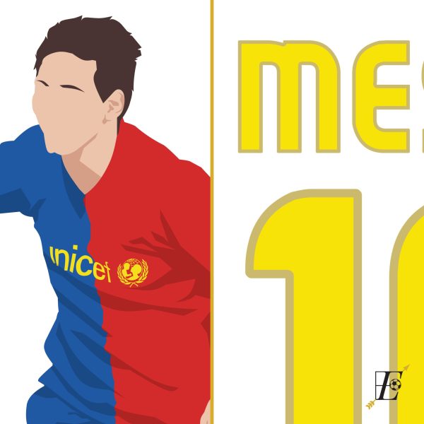Messi Header Goal, 2009 Champions League Final - Barcelona vs Manchester United - Rome, Italy - Poster Wall Art Main Image Alternate - Poster 2