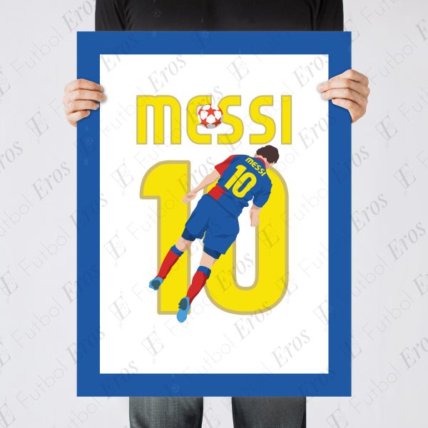 Messi Header Goal, 2009 Champions League Final - Barcelona vs Manchester United - Rome, Italy - Poster Wall Art Main Image - Poster 1