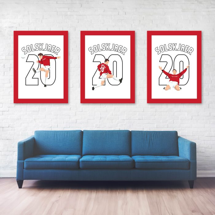 Ole Gunnar Solskjaer Goal,1999 Champions League Final Manchester United vs Bayern Munich - Barcelona,Spain - Poster Wall Art Main Image - Full Series
