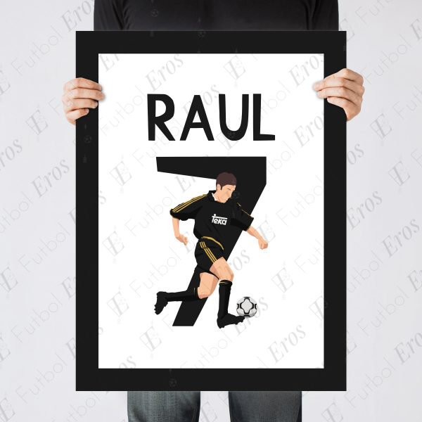 Raul Goal, 2000 Champions League Final Real Madrid vs Valencia - Saint Denis France - Poster Wall Art Main Image Poster 2