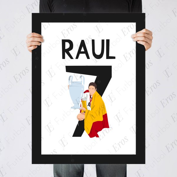 Raul Goal, 2000 Champions League Final Real Madrid vs Valencia - Saint Denis France - Poster Wall Art Main Image Poster 5