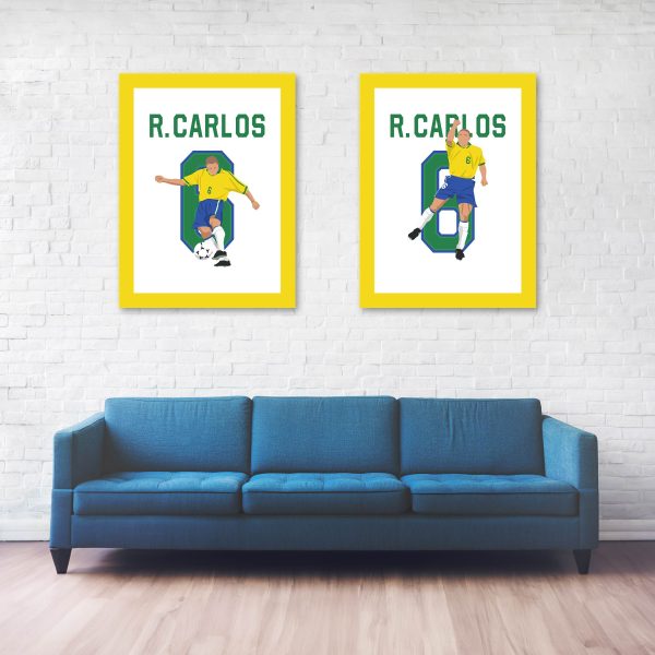 Roberto Carlos Banana Freekick Goal,1997 Tournoi de France - Brazil vs France - Lyon,France Poster Wall Art - Full Series