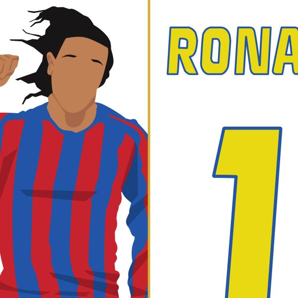 Ronaldinho Bernabeu Brace Goal, 2005 La Liga - Real Madrid vs Barcelona - Madrid, Spain Poster Wall Art Main Image Alternate- Poster 2