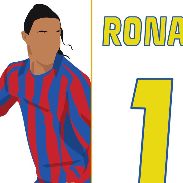 Ronaldinho Bernabeu Brace Goal, 2005 La Liga - Real Madrid vs Barcelona - Madrid, Spain Poster Wall Art Main Image Alternate- Poster 3