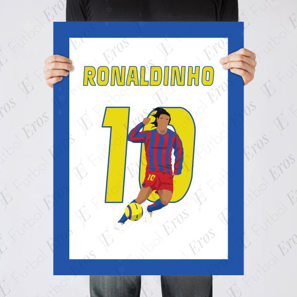 Ronaldinho Bernabeu Brace Goal 2005 La Liga Real Madrid Barcelona vs Madrid Spain Poster Wall Art Main Image - Poster 2