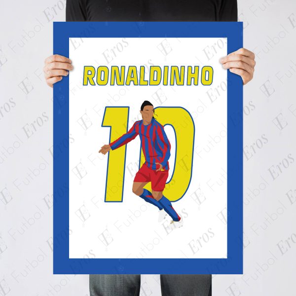 Ronaldinho Bernabeu Brace Goal 2005 La Liga Real Madrid Barcelona vs Madrid Spain Poster Wall Art Main Image - Poster 3