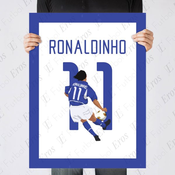 Ronaldinho FreekickGoal, 2002 World Cup Quarter Finals - Brazil vs England - Shizuoka,Japan Poster Wall Art Main Image - Poster 1