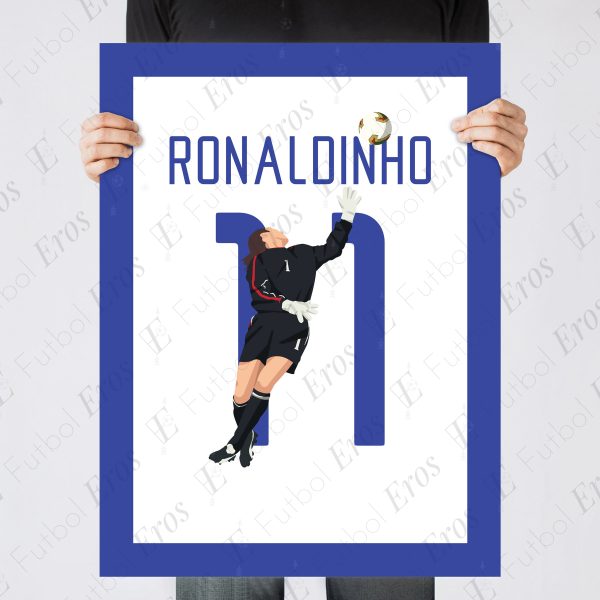 Ronaldinho FreekickGoal, 2002 World Cup Quarter Finals - Brazil vs England - Shizuoka,Japan Poster Wall Art Main Image - Poster 2