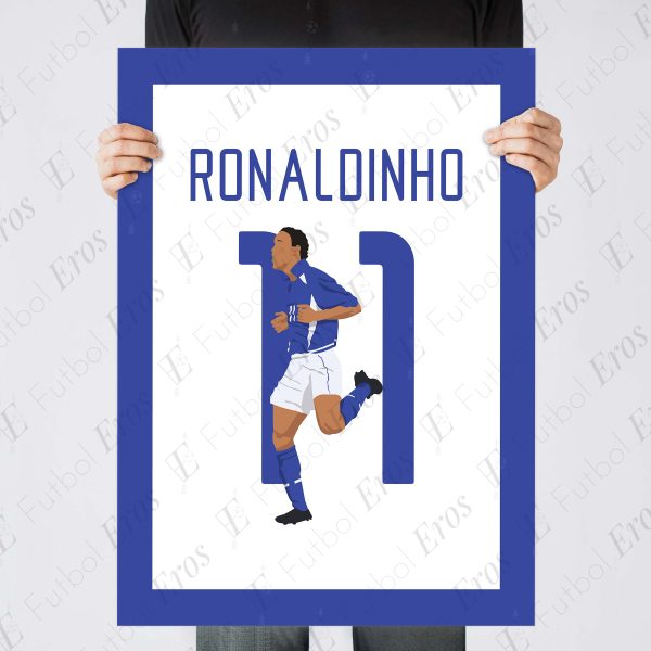 Ronaldinho FreekickGoal, 2002 World Cup Quarter Finals - Brazil vs England - Shizuoka,Japan Poster Wall Art Main Image - Poster 3
