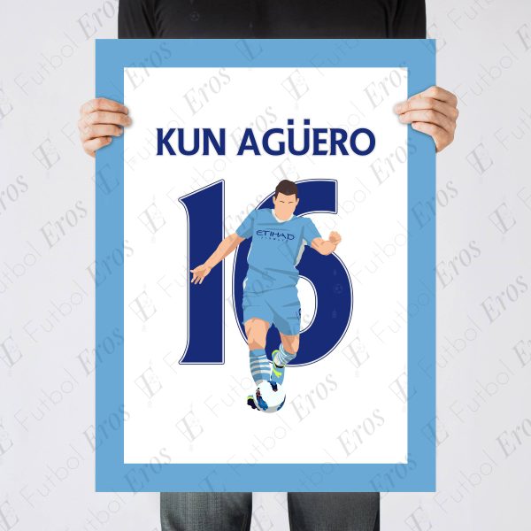Sergio Aguero Goal Premier League, 2011-2012 Final Day Manchester City QPR - Poster Wall Art Print Main Image - Poster 1