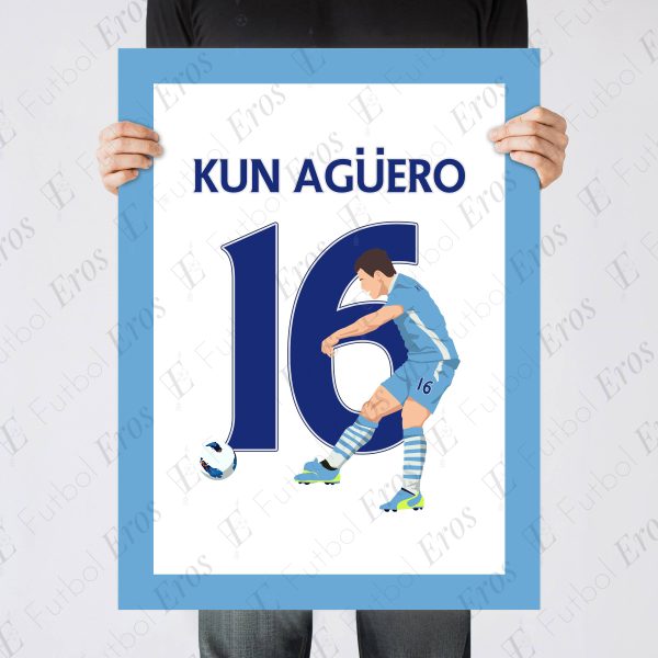 Sergio Aguero Goal Premier League, 2011-2012 Final Day Manchester City QPR - Poster Wall Art Print Main Image - Poster 2