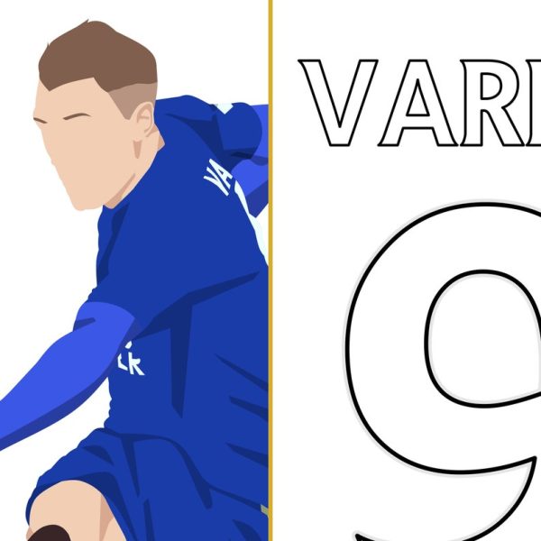 Vardy Volley Goal, 2015-2016 Premier League Leicester City - Liverpool vs Leicester England-Poster Wall Art Main Image Alternate - Poster 2