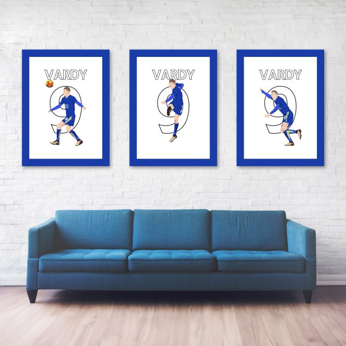 Vardy Volley Goal, 2015-2016 Premier League Leicester City - Liverpool vs Leicester England-Poster Wall Art Main Image - Full Series