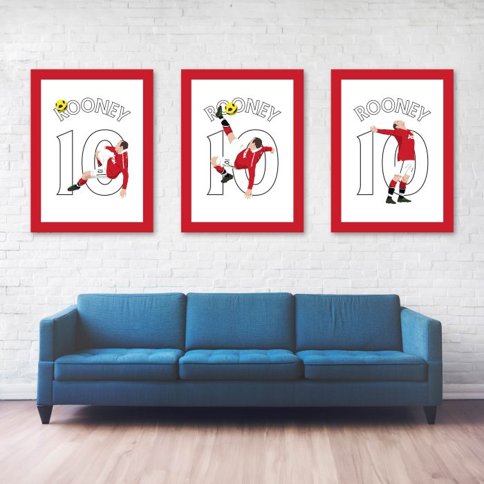 Wayne Rooney Bicycle Kick Goal - Manchester England Man City vs Man United - Poster Wall - Art Print Main Image - Full Series