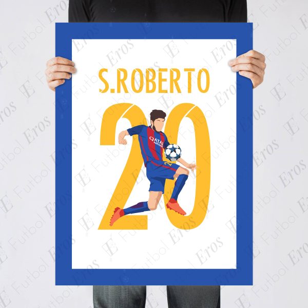 Sergi Roberto, 2016-2017 Champions League Round of 16 - Barcelona vs PSG - Barcelona, Spain Poster Wall Art Main Image - Poster 1