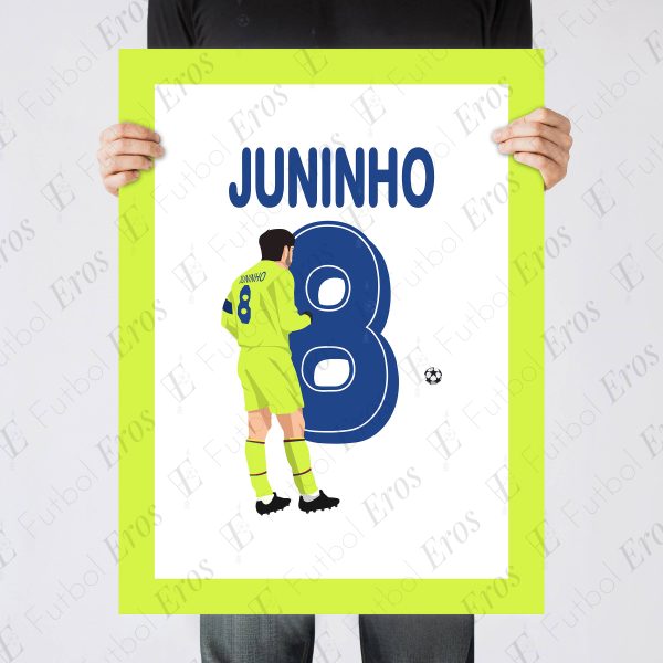 Juninho Pernambucano Free Kick Goal Lyon vs Barcelona 2009 UCL Round Of 16 - Poster 1