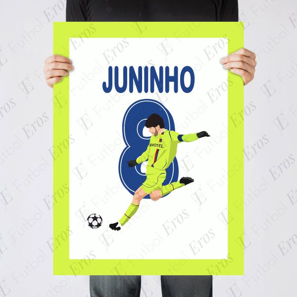 Juninho Pernambucano Free Kick Goal Lyon vs Barcelona 2009 UCL Round Of 16 - Poster 2