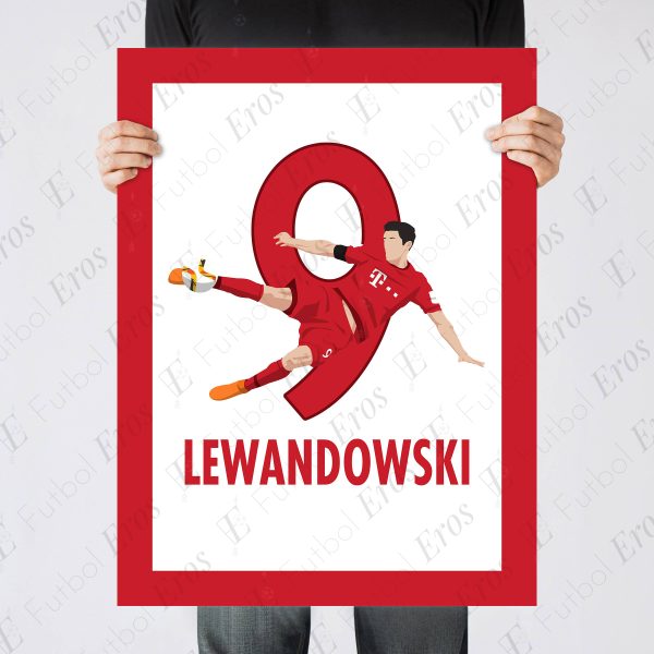 Robert Lewandowski Fifth Goal Bayern Munich vs Wolfsburg 2015-2016 Bundesliga - Poster 1