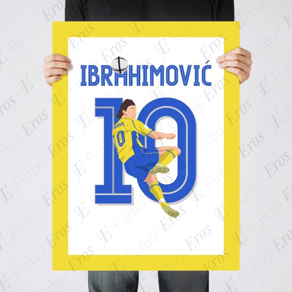 Zlatan Ibrahimovic Flying Backheel Goal Sweden vs Italy 2004 Euro Group Stage - Poster 2