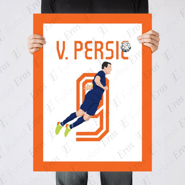 van Persie 2014 Header Goal Salvador Brazil Netherlands vs Spain 2014 World Cup Group Stage Poster Wall Art Print Main Image - Poster 1