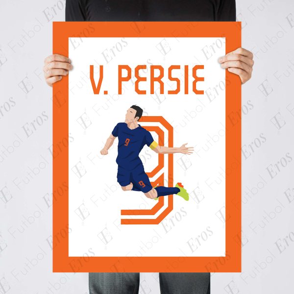 van Persie 2014 Header Goal Salvador Brazil Netherlands vs Spain 2014 World Cup Group Stage Poster Wall Art Print Main Image - Poster 2