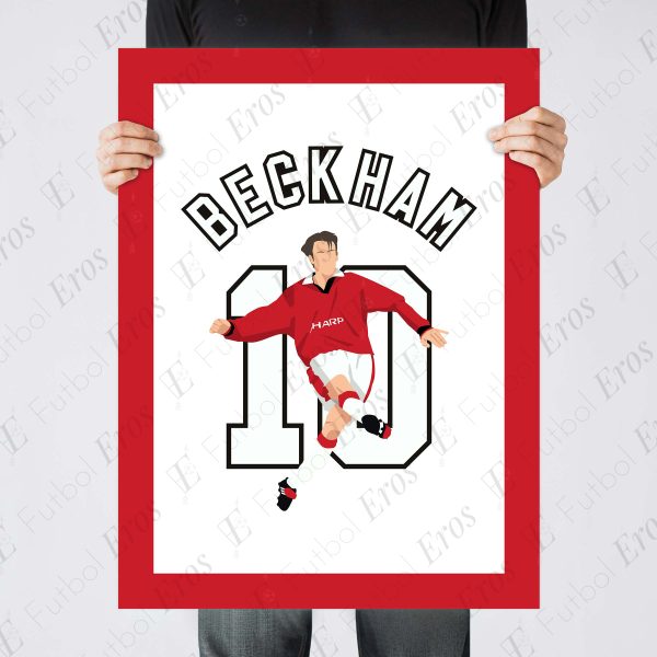 David Beckham Half Line Goal,1996-1997 Premier League Manchester United vs Wimbledon Manchester - England Poster-Wall Art Main Image - Poster 2