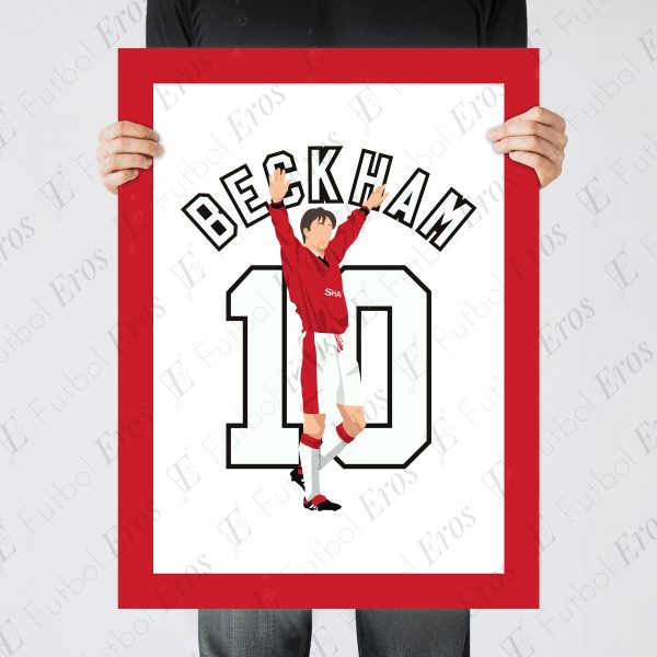 David Beckham Half Line Goal,1996-1997 Premier League Manchester United vs Wimbledon Manchester - England Poster-Wall Art Main Image - Poster 3